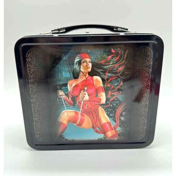 2001 Marvel Dynamic Forces Elektra Metal Lunch Box Artist Greg Horn - Picture 3 of 9
